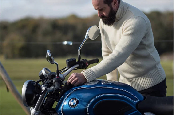 GOLDTOP 100% MERINO WOOL CLASSIC SUBMARINER SWEATER - ECRU