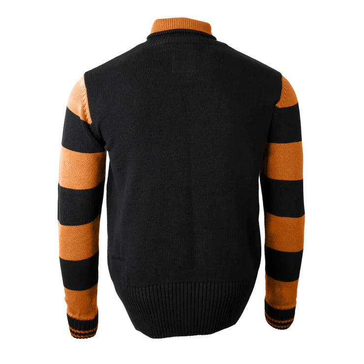 GOLDTOP 1920'S MOTORCYCLE RACING SWEATER - BLACK/ORANGE GOLD