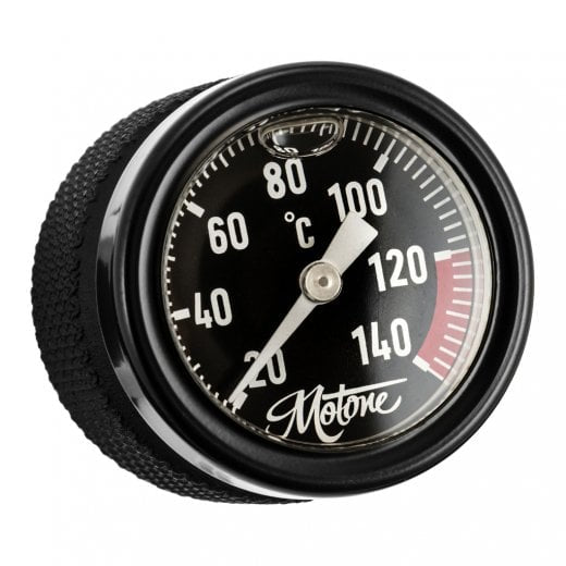 MOTONE TRIUMPH ENGINE TEMP GAUGE OIL FILLER CAP - °C (CELSIUS VERSION) - BLACK