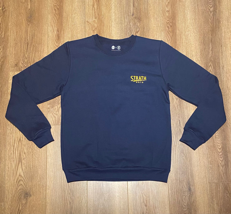 STRATH MOTO FLYING WHEEL SWEATSHIRT - NAVY