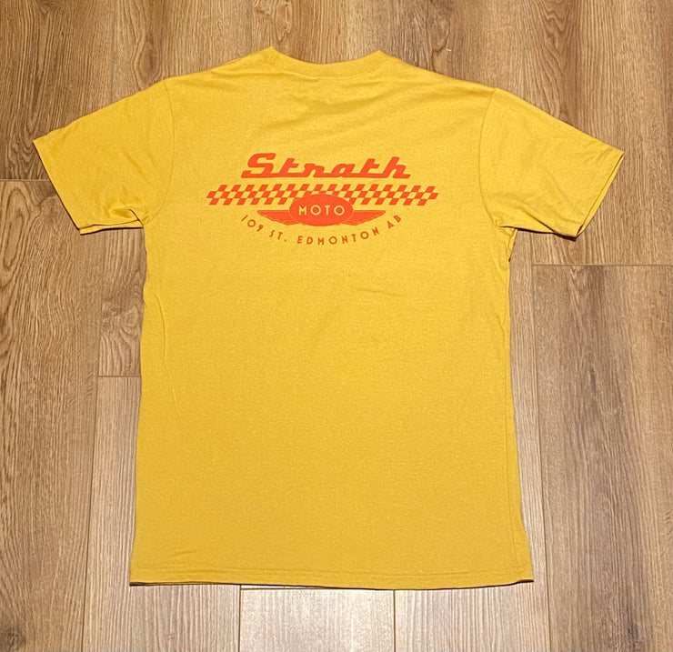 STRATH MOTO RACING TEAM TEE - MUSTARD