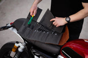 MOTONE "THE SCOUT" LEATHER & WAXED CANVAS TOOL ROLL FULLY LOADED INCL. TOOLS