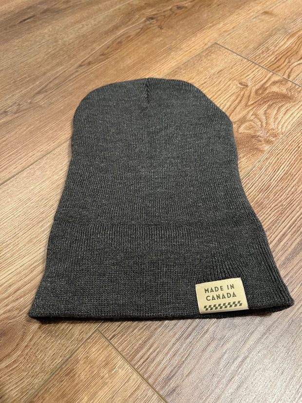 STRATH MOTO x FLANNEL FOXES TIGHT-KNIT TOQUE/BEANIE - CHARCOAL GREY