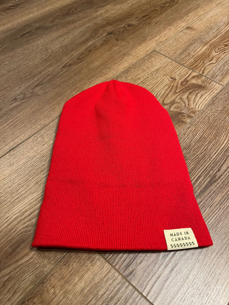 STRATH MOTO x FLANNEL FOXES TIGHT-KNIT TOQUE/BEANIE - RED