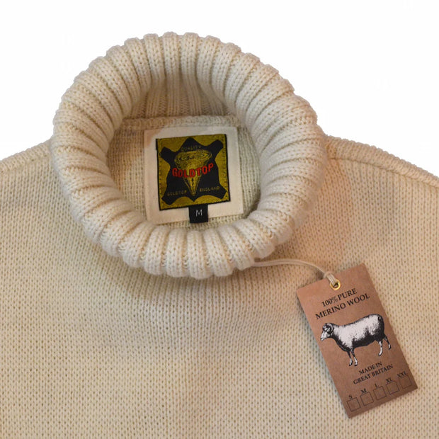 GOLDTOP 100% MERINO WOOL CLASSIC SUBMARINER SWEATER - ECRU