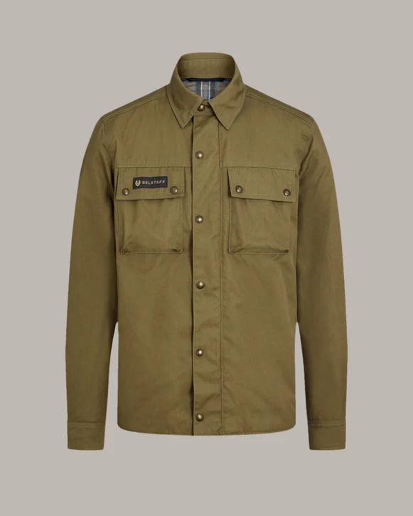 BELSTAFF MANSION MOTORCYCLE OVERSHIRT - OLIVE GREEN