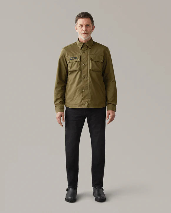 BELSTAFF MANSION MOTORCYCLE OVERSHIRT - OLIVE GREEN