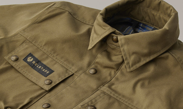 BELSTAFF MANSION MOTORCYCLE OVERSHIRT - OLIVE GREEN