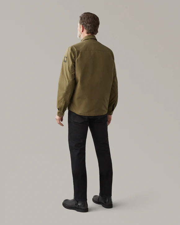BELSTAFF MANSION MOTORCYCLE OVERSHIRT - OLIVE GREEN