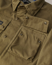 BELSTAFF MANSION MOTORCYCLE OVERSHIRT - OLIVE GREEN