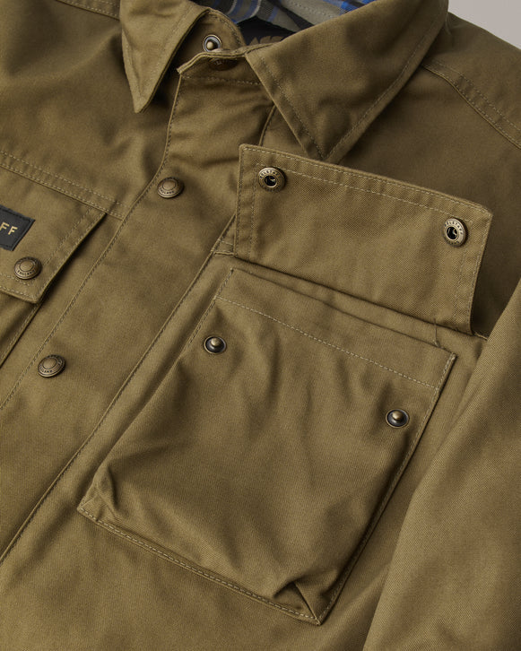 BELSTAFF MANSION MOTORCYCLE OVERSHIRT - OLIVE GREEN