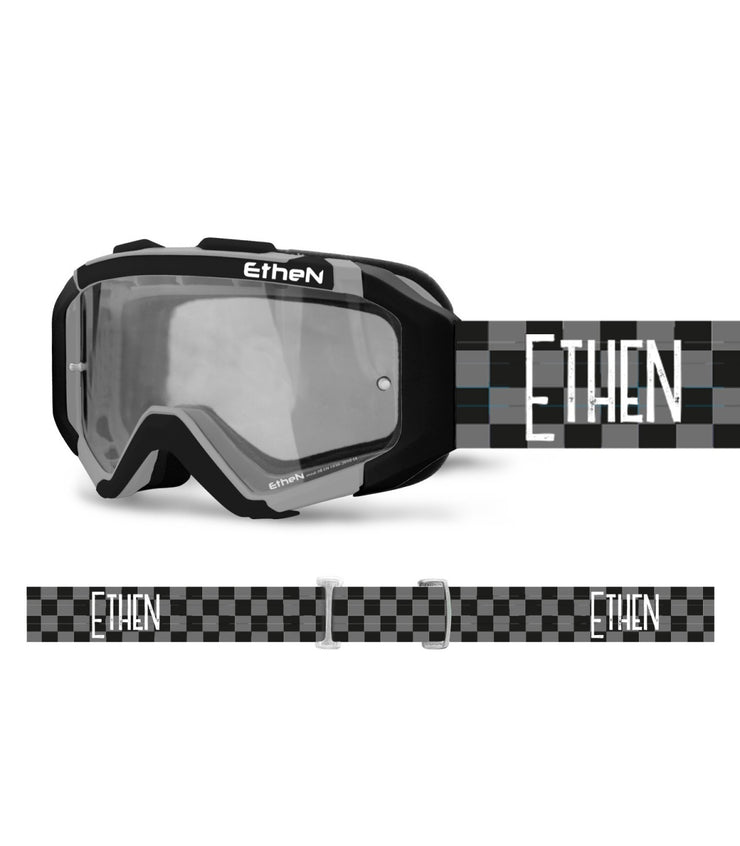 ETHEN MX VINTAGE GOGGLE PHOTOCHROMIC LENS - BLACK/GREY CHECKER