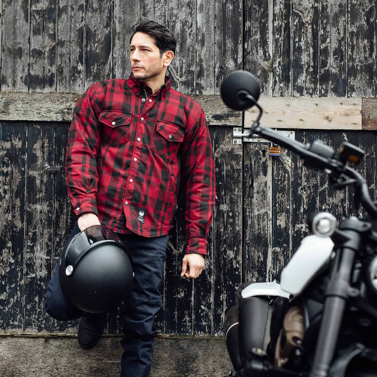 MERLIN AXE HYDRO WATERPROOF KEVLAR RIDING SHIRT - RED