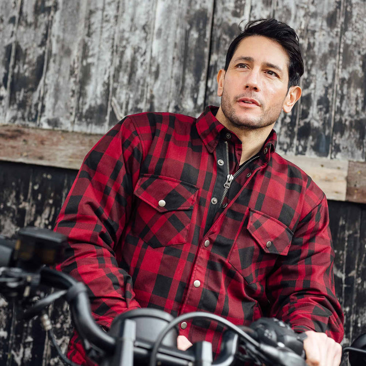 MERLIN AXE HYDRO WATERPROOF KEVLAR RIDING SHIRT - RED