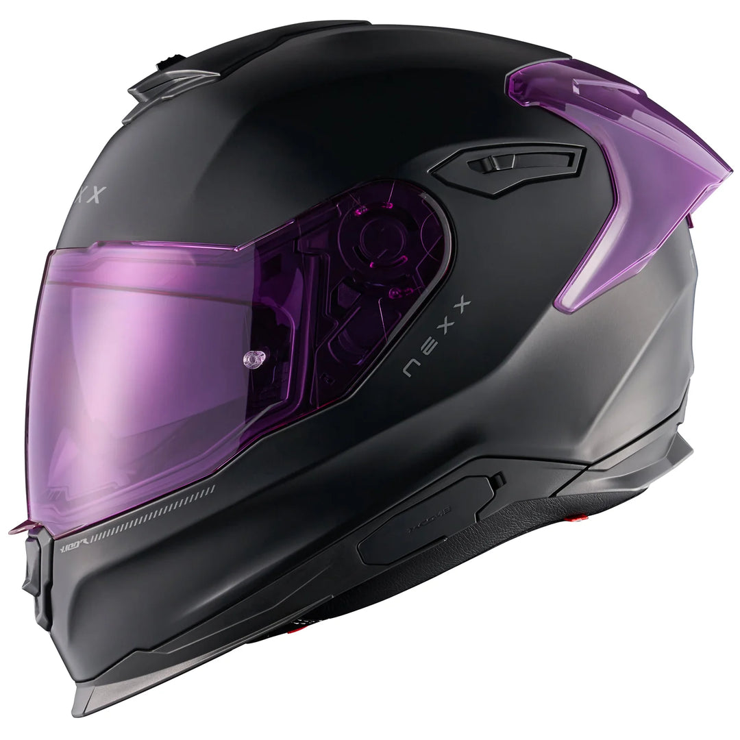 black and purple motorcycle helmet NEXX Y.100R HELMET - SUBSONIC