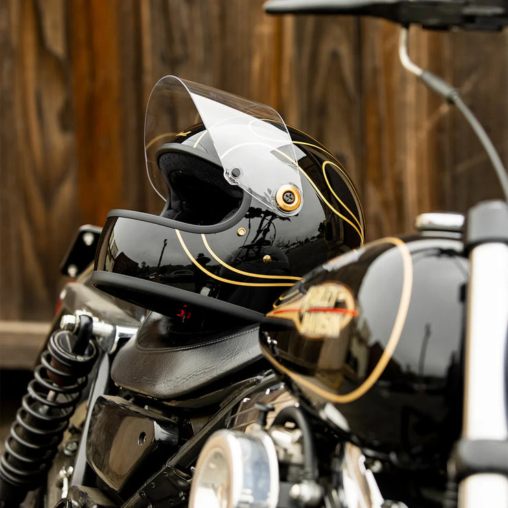 BILTWELL GRINGO S ECE 22.06 HELMET - GLOSS BLACK FLAMES