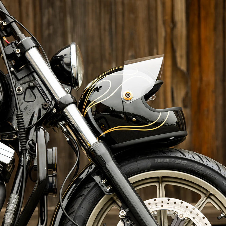 BILTWELL GRINGO S ECE 22.06 HELMET - GLOSS BLACK FLAMES