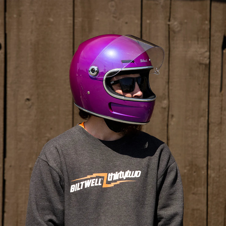 BILTWELL GRINGO SV ECE 22.06 HELMET - METALLIC GRAPE
