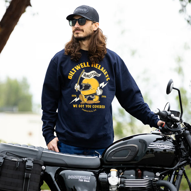BILTWELL COVERED CREWNECK SWEATSHIRT - NAVY
