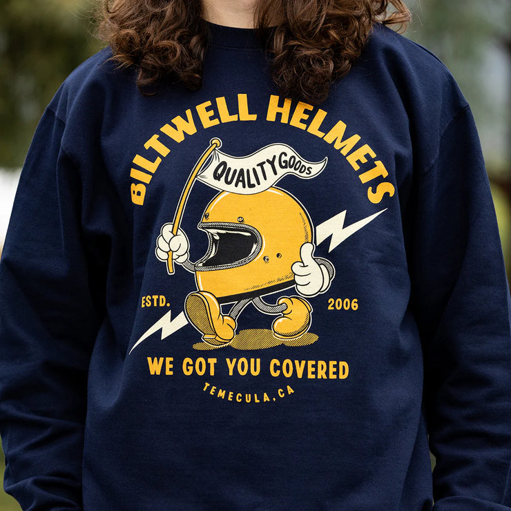 BILTWELL COVERED CREWNECK SWEATSHIRT - NAVY