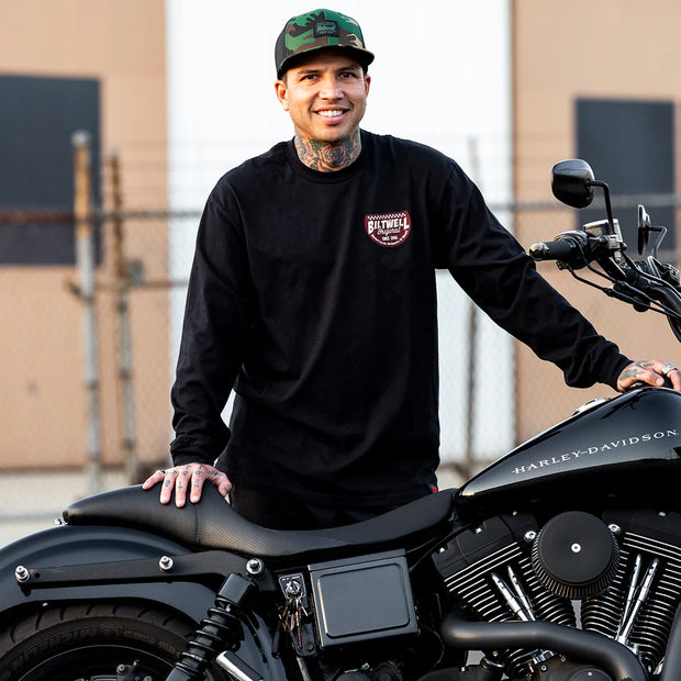BILTWELL LEFT TURN LONGSLEEVE SHIRT - BLACK