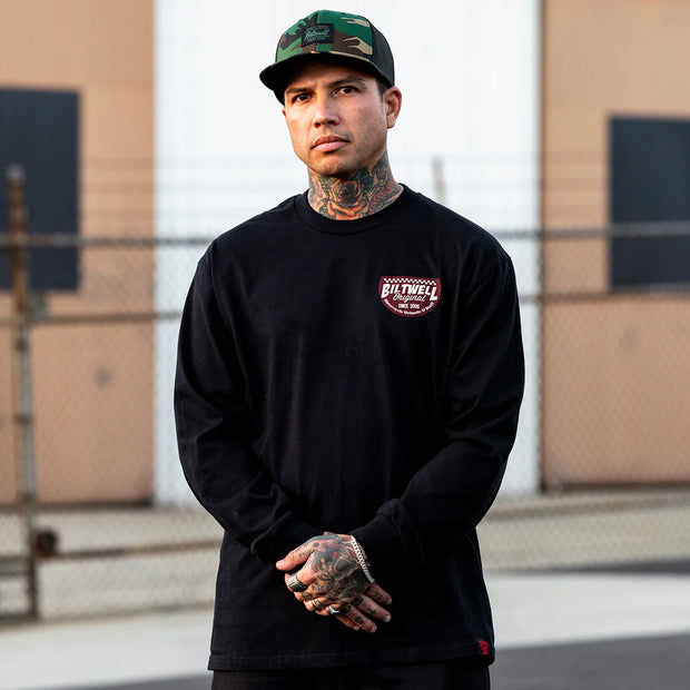 BILTWELL LEFT TURN LONGSLEEVE SHIRT - BLACK