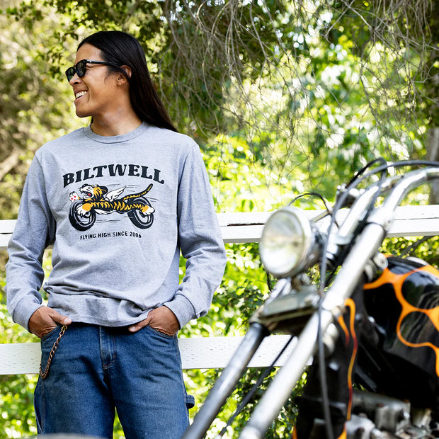 BILTWELL TIGER LONGSLEEVE SHIRT - GRAPHITE