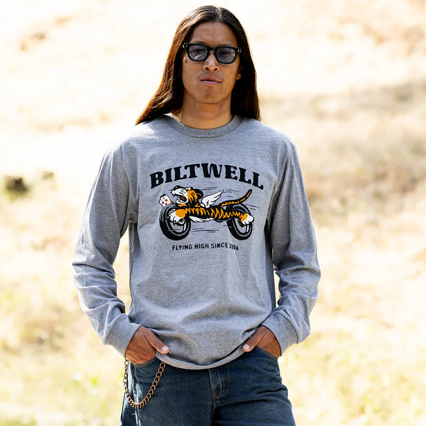 BILTWELL TIGER LONGSLEEVE SHIRT - GRAPHITE