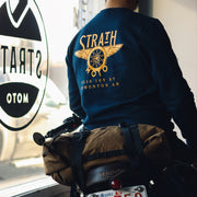 STRATH MOTO FLYING WHEEL SWEATSHIRT - NAVY