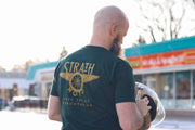 STRATH MOTO FLYING WHEEL TEE - FOREST GREEN