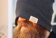 STRATH MOTO x FLANNEL FOXES TIGHT-KNIT TOQUE/BEANIE - CHARCOAL GREY