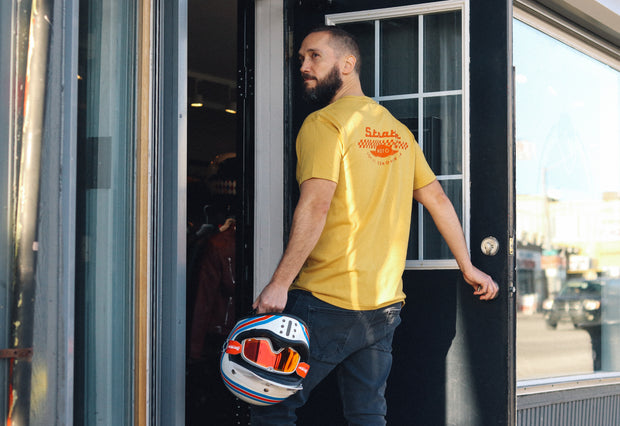 STRATH MOTO RACING TEAM TEE - MUSTARD