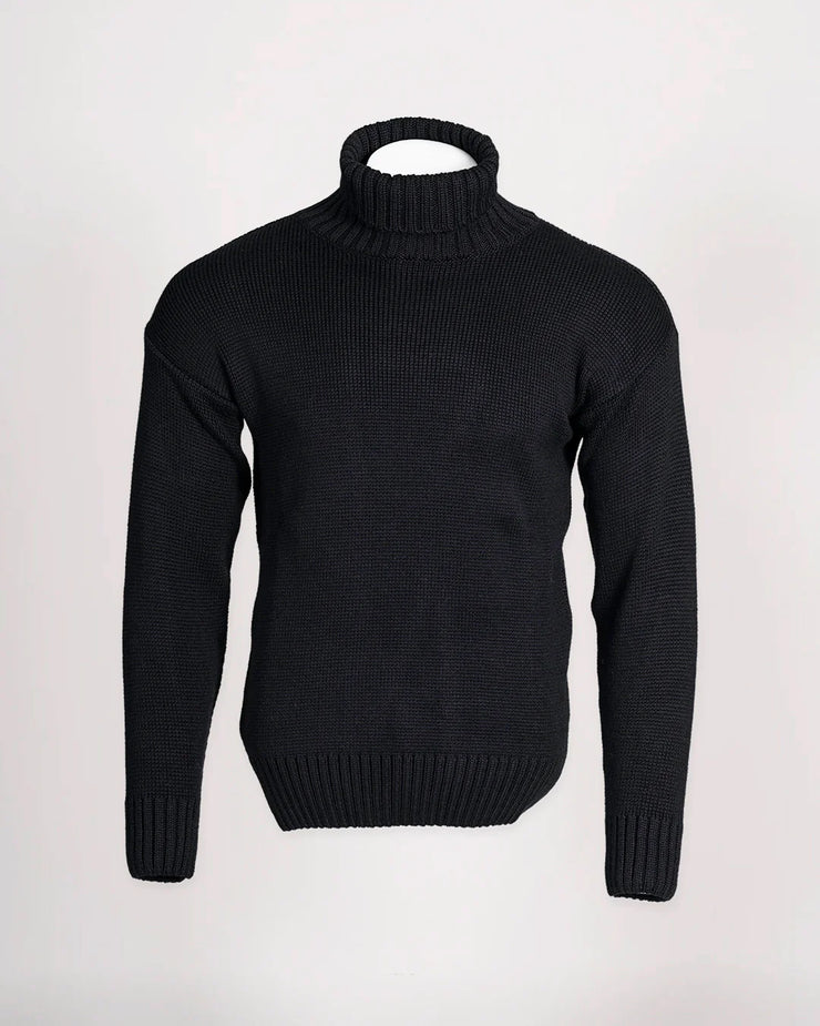GOLDTOP 100% MERINO WOOL CLASSIC SUBMARINER SWEATER - BLACK
