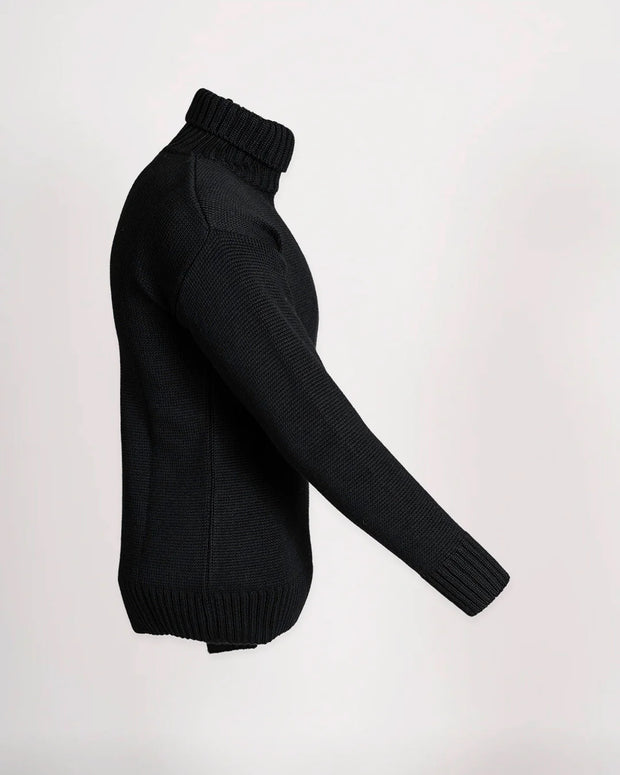 GOLDTOP 100% MERINO WOOL CLASSIC SUBMARINER SWEATER - BLACK