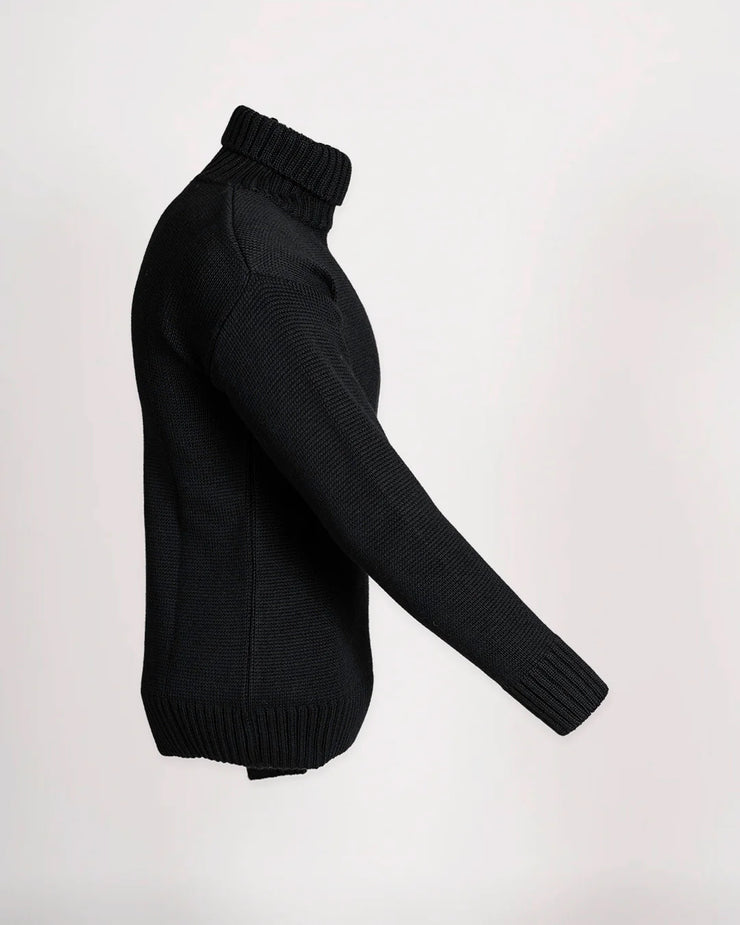 GOLDTOP 100% MERINO WOOL CLASSIC SUBMARINER SWEATER - BLACK