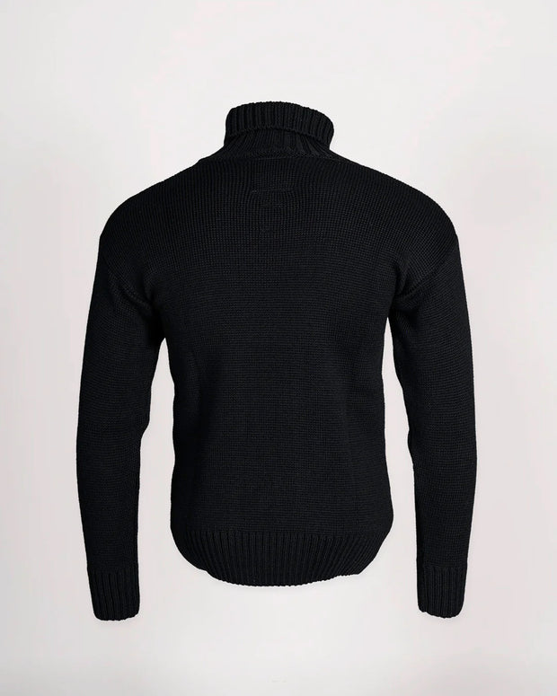 GOLDTOP 100% MERINO WOOL CLASSIC SUBMARINER SWEATER - BLACK