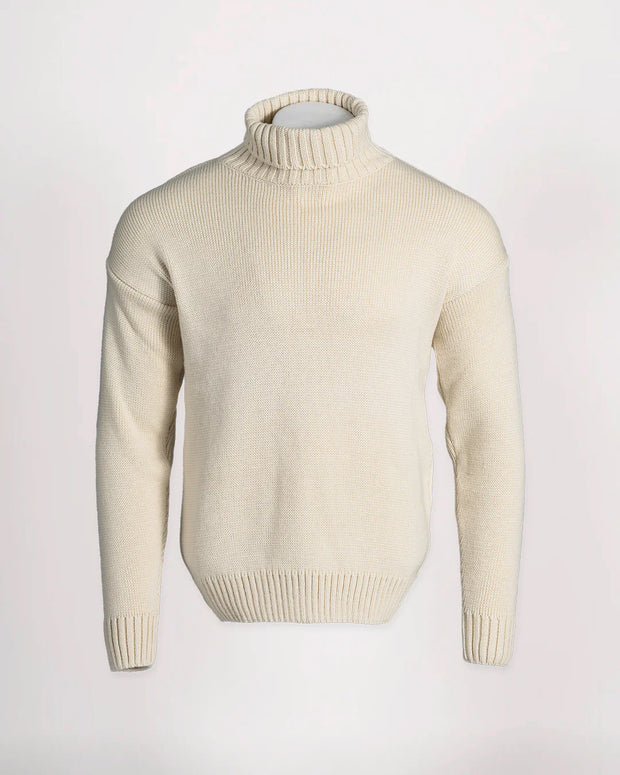 GOLDTOP 100% MERINO WOOL CLASSIC SUBMARINER SWEATER - ECRU