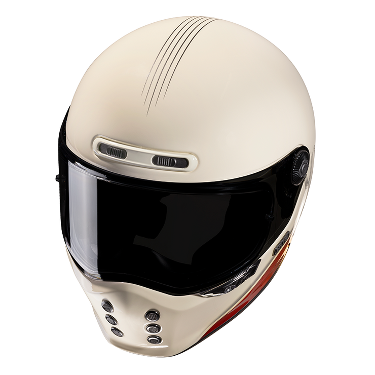 cream colored motorcycle helmet TORC Newport Breakers resistant lockable shield Roadster III Helmet Cream