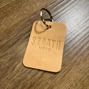 STRATH MOTO CLASSIC LOGO LEATHER KEY FOB / KEY CHAIN