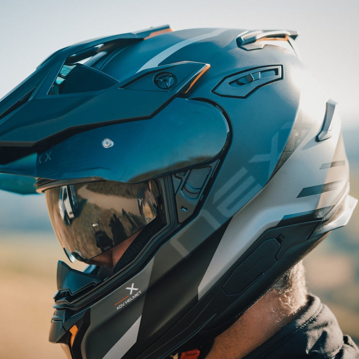 NEXX Y.TRAVL ADV HELMET - QUEST - MT BLACK / GREY