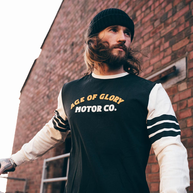 AGE OF GLORY AUTHENTIC LONG SLEEVE TEE - BLACK / ECRU