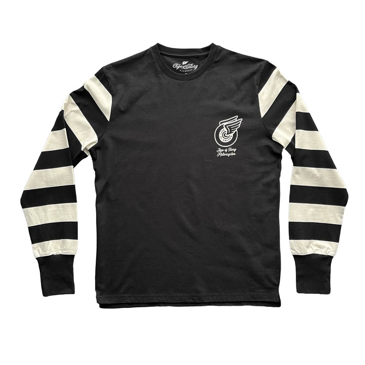 AGE OF GLORY CHAMP LONG SLEEVE TEE - BLACK / ECRU