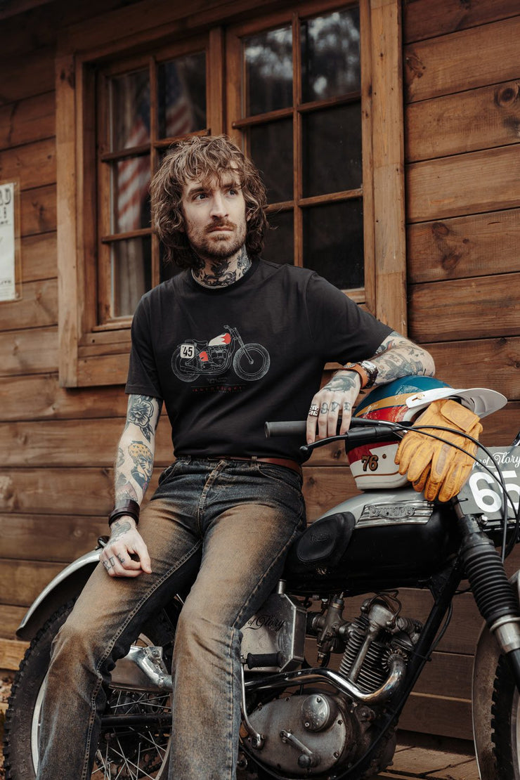 AGE OF GLORY LEGENDARY HARDTAIL TRACKER T-SHIRT - WASHED BLACK