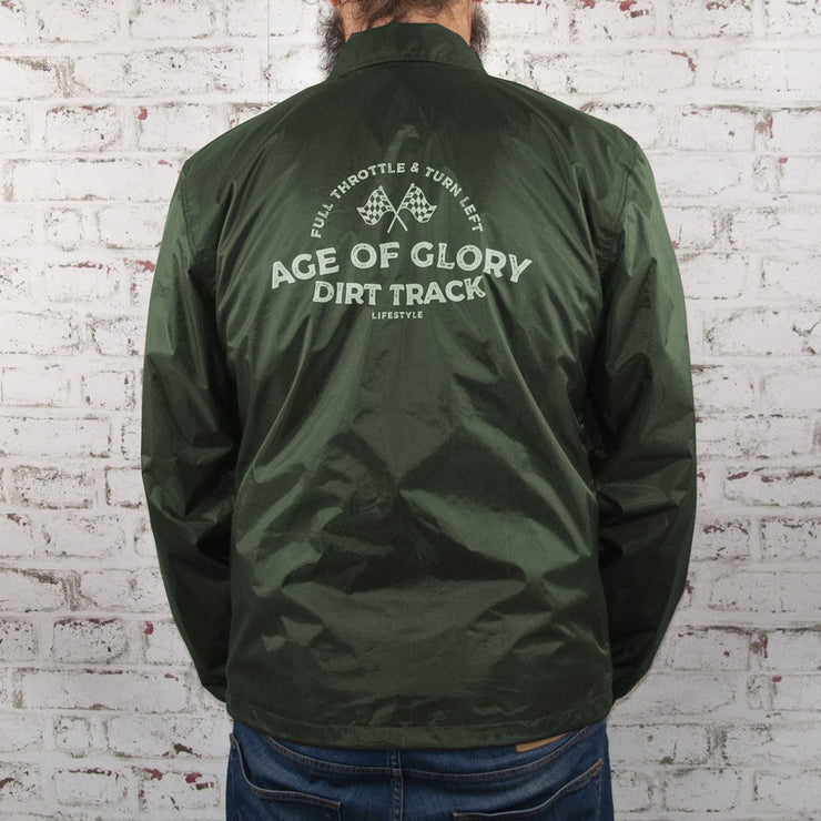 AGE OF GLORY ROADIE COACH JACKET - OLIVE GREEN