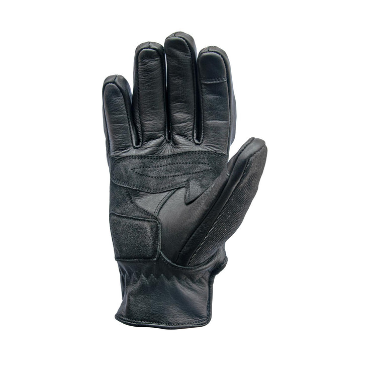 AGE OF GLORY SHIFTER GLOVES - BLACK LEATHER & DENIM