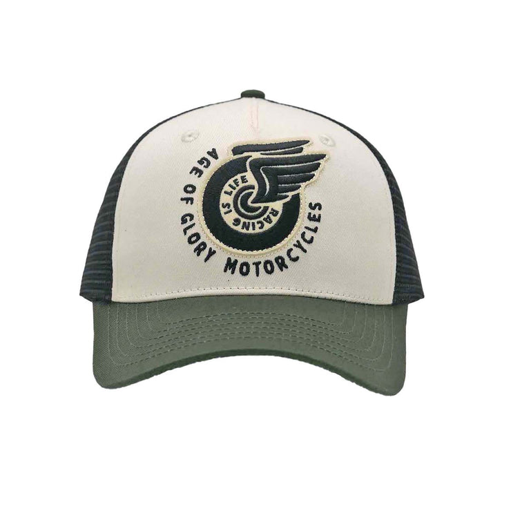AGE OF GLORY CHAMP TRUCKER CAP - OFF-WHITE GREEN