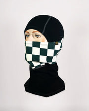 GOLDTOP MERINO WOOL BALACLAVA - GREEN & WHITE CHECKER