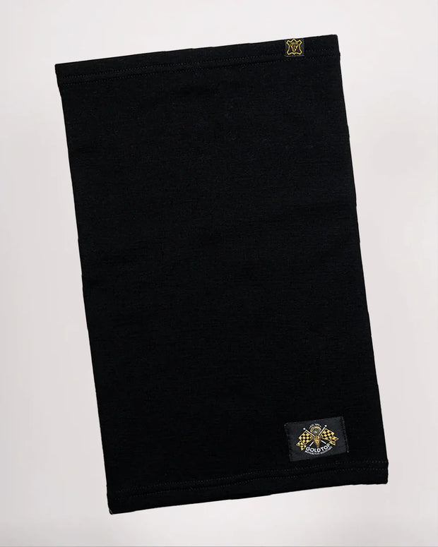 GOLDTOP 100% MERINO WOOL NECK TUBE - BLACK - SINGLE WALL