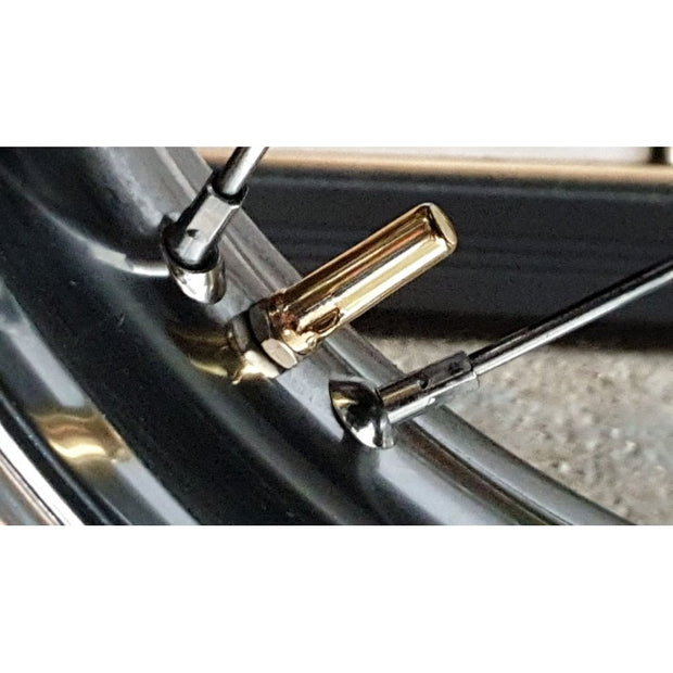 MOTONE BALLISTA HOT FORGED VINTAGE MICHELIN STYLE VALVE CAPS - BRASS