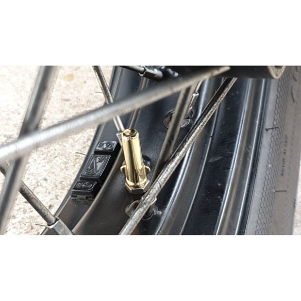 MOTONE BALLISTA HOT FORGED VINTAGE MICHELIN STYLE VALVE CAPS - BRASS